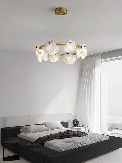 Ostruvys Postmodern Luxury Brass Alabaster Chandelier