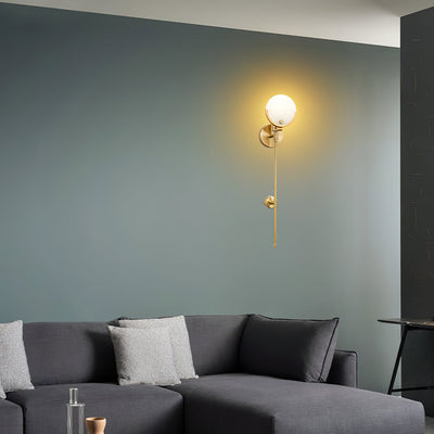 Lumibrook Cradle Alabaster Globe Indoor Wall Light