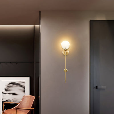 Kristy Brass Sconce  Alabaster