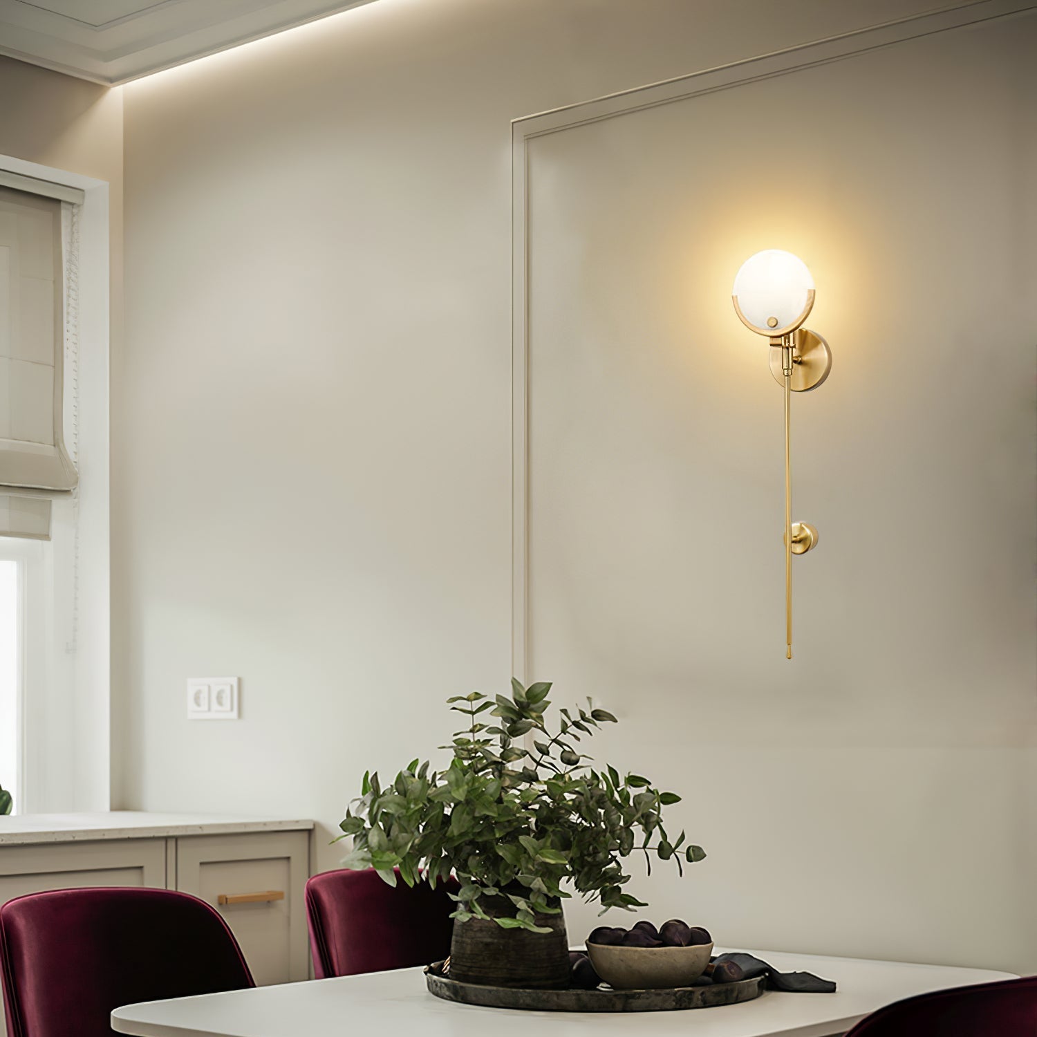Kristy Brass Sconce  Alabaster