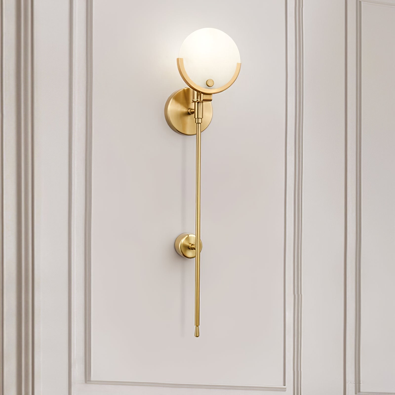 Kristy Brass Sconce  Alabaster