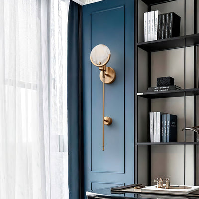Kristy Brass Sconce  Alabaster