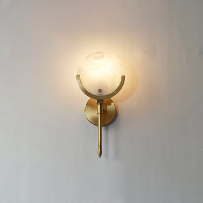 Kristy Brass Sconce  Alabaster