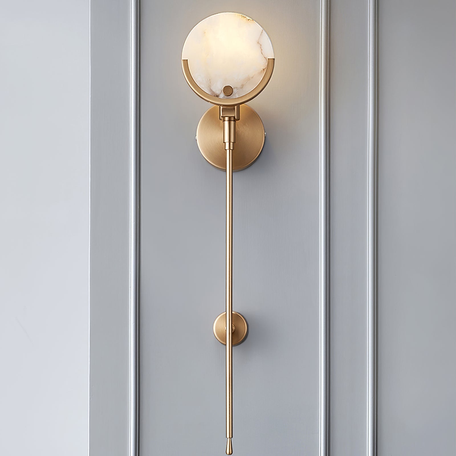 Kristy Brass Sconce  Alabaster