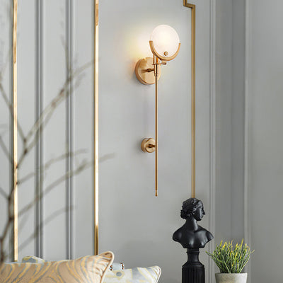 Lumibrook Cradle Alabaster Globe Indoor Wall Light