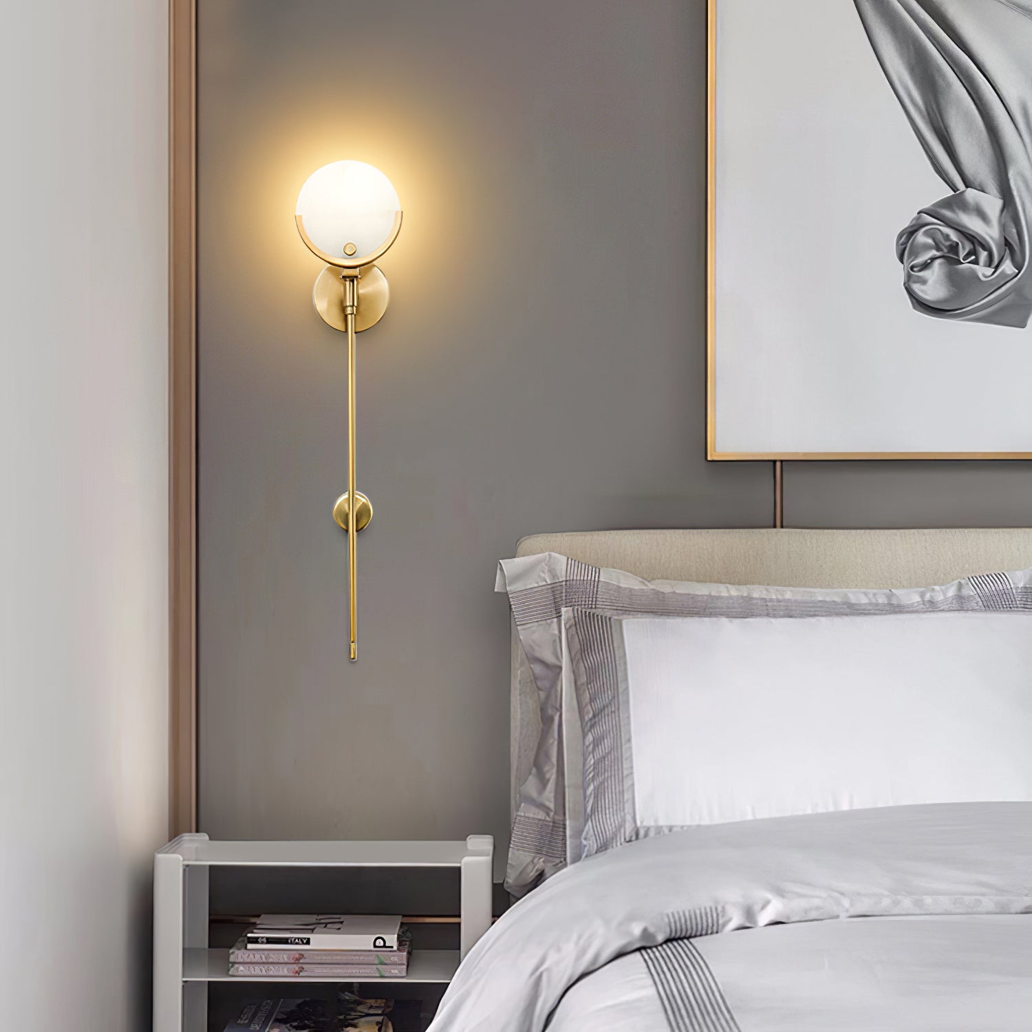 Lumibrook Cradle Alabaster Globe Indoor Wall Light