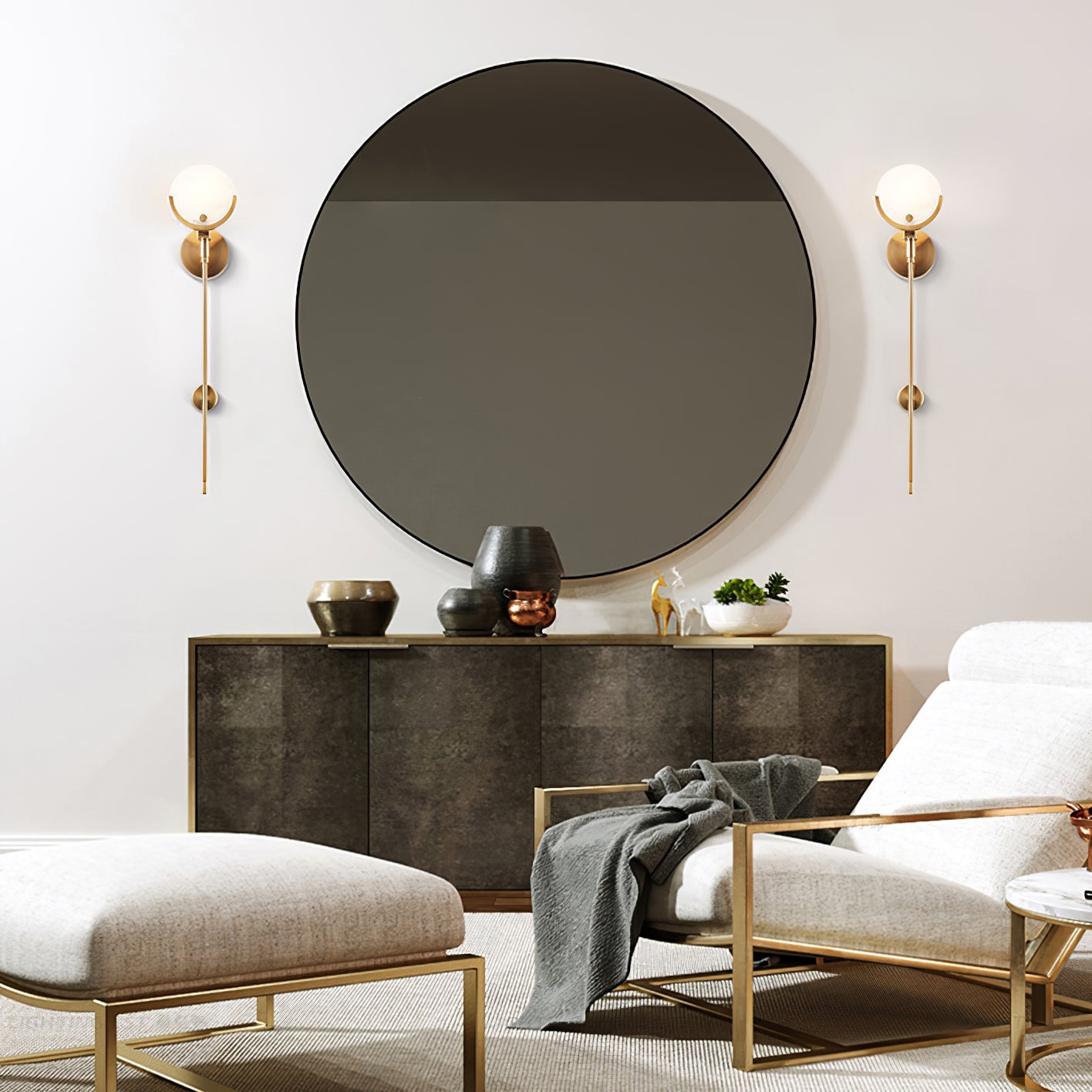 Lumibrook Cradle Alabaster Globe Indoor Wall Light