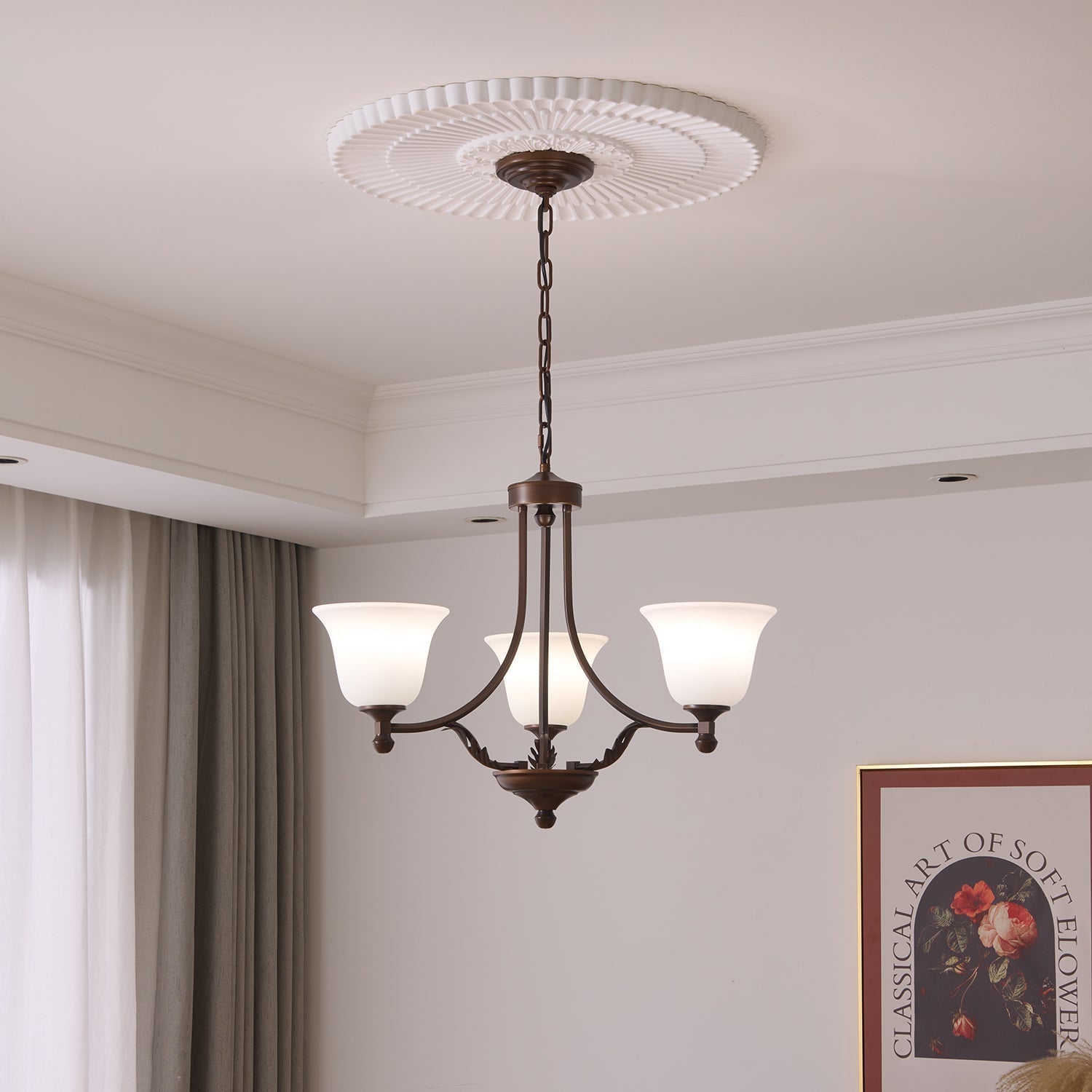 Elorira Traditional Elegance Bloom Glass Chandelier