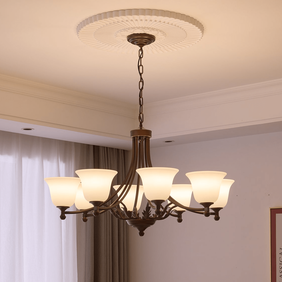 Elorira Traditional Elegance Bloom Glass Chandelier