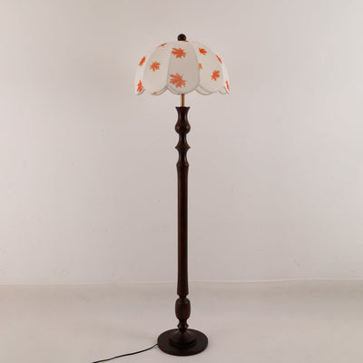 Mapler Wood Fabric Elegant Floor Lamp