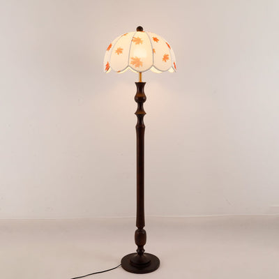 Mapler Wood Fabric Elegant Floor Lamp
