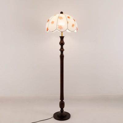 Mapler Wood Fabric Elegant Floor Lamp