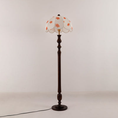 Mapler Wood Fabric Elegant Floor Lamp