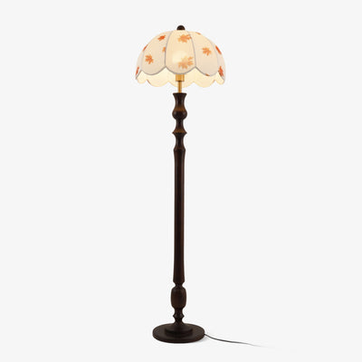 Mapler Wood Fabric Elegant Floor Lamp