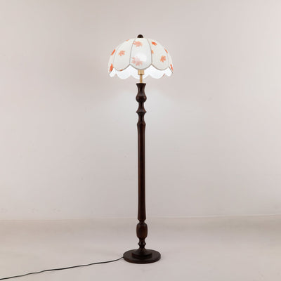 Mapler Wood Fabric Elegant Floor Lamp
