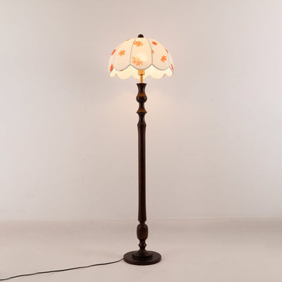 Mapler Wood Fabric Elegant Floor Lamp
