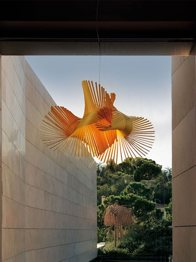 Avian Flair Wooden Pendant Lamp