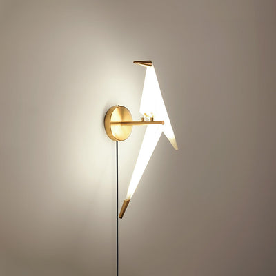 Visileth Nordic Art Crane Plug-In Wall Lamp