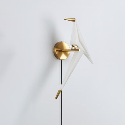 Visileth Nordic Art Crane Plug-In Wall Lamp
