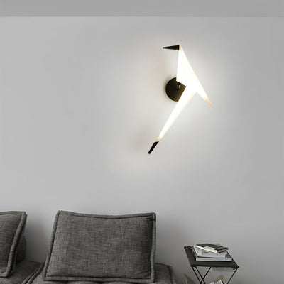 Visileth Nordic Art Crane Plug-In Wall Lamp