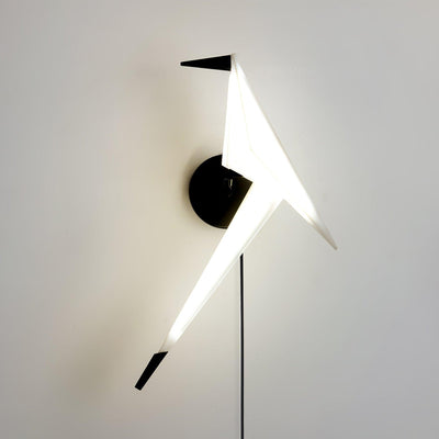 Visileth Nordic Art Crane Plug-In Wall Lamp