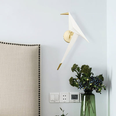 Visileth Nordic Art Crane Plug-In Wall Lamp