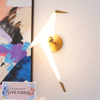 Visileth Nordic Art Crane Plug-In Wall Lamp