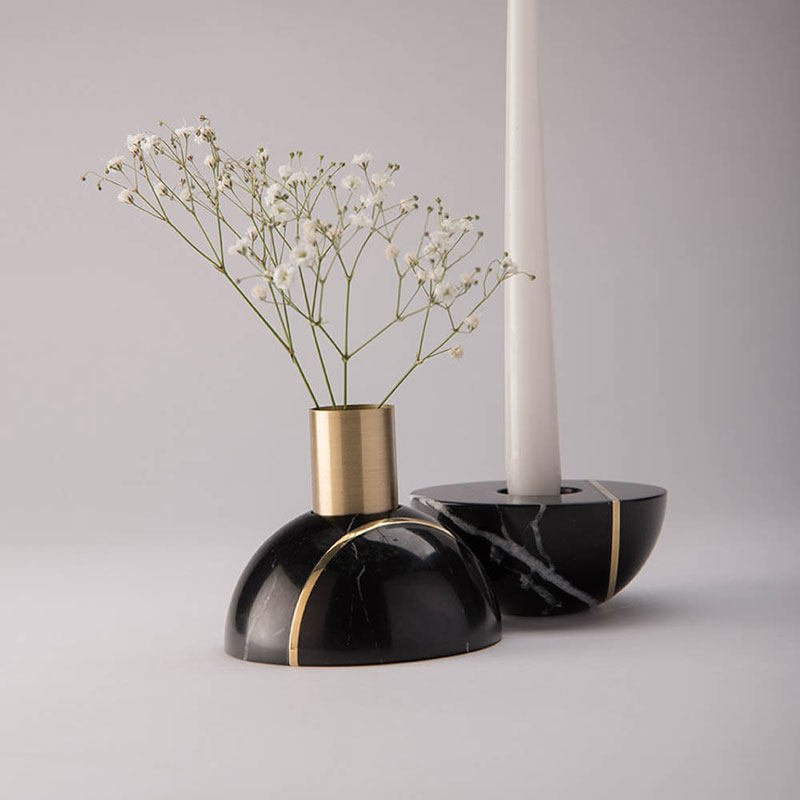 Axis Sphere Marble Candle Holder