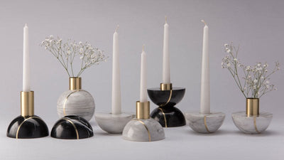 Axis Sphere Marble Candle Holder