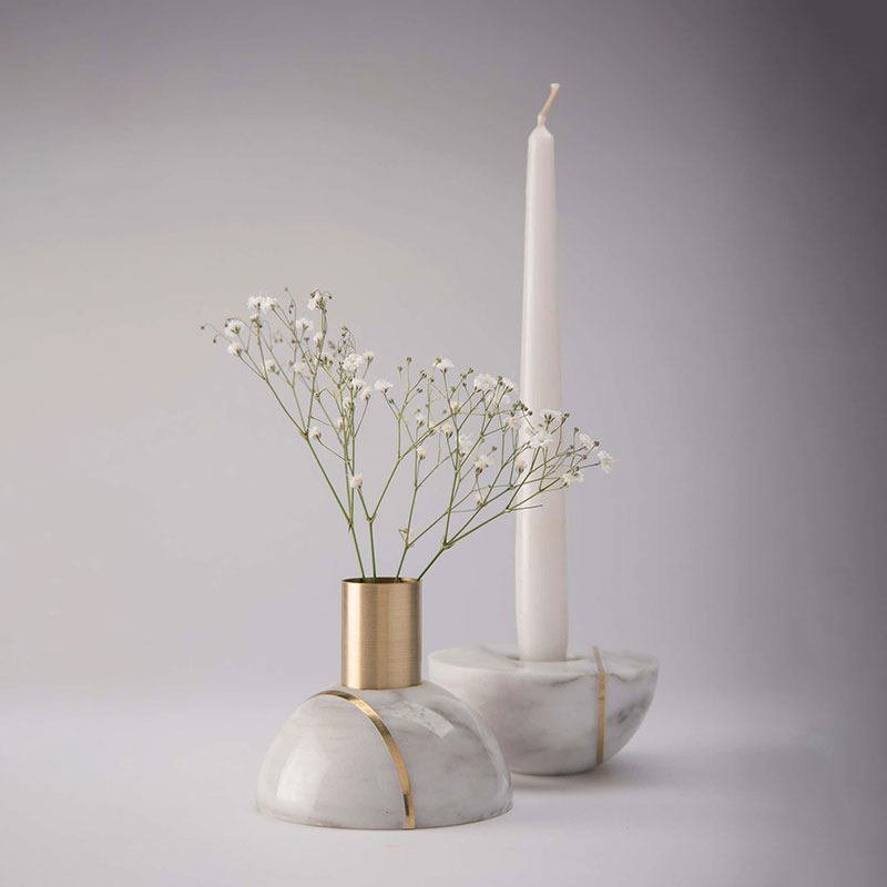 Axis Sphere Marble Candle Holder