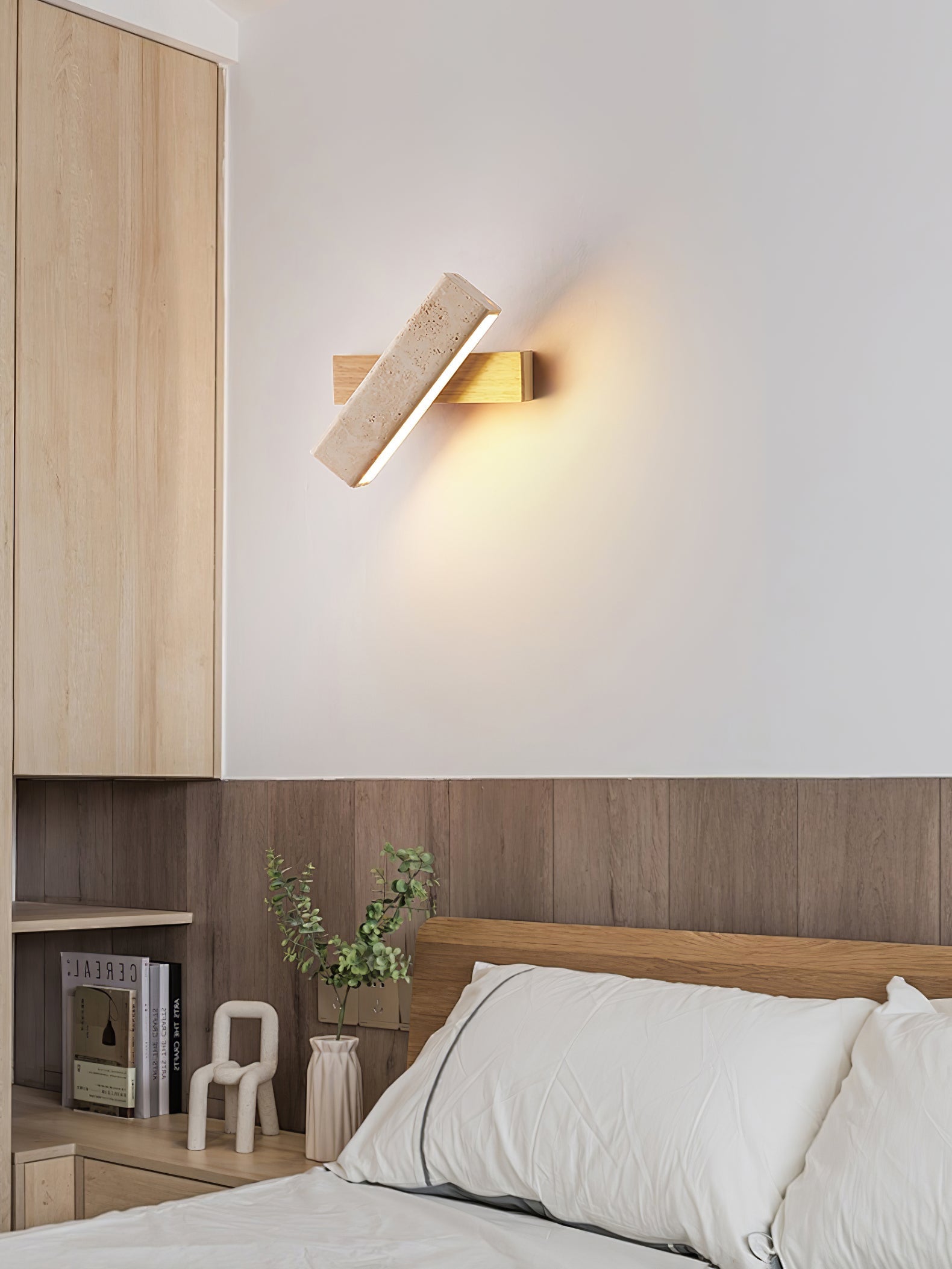 Esorora Rectangular Travertine Wall Light
