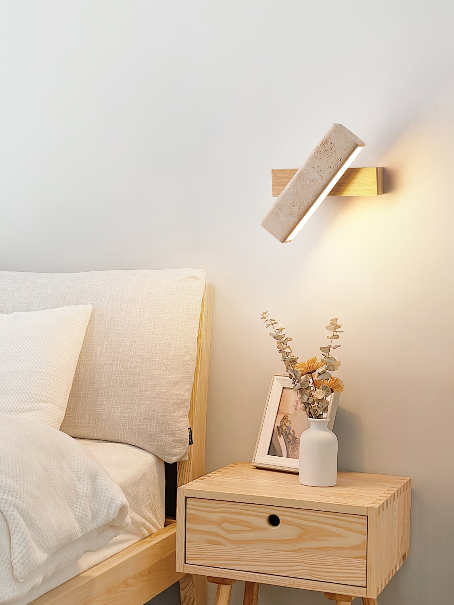Esorora Rectangular Travertine Wall Light