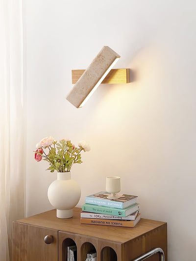Esorora Rectangular Travertine Wall Light
