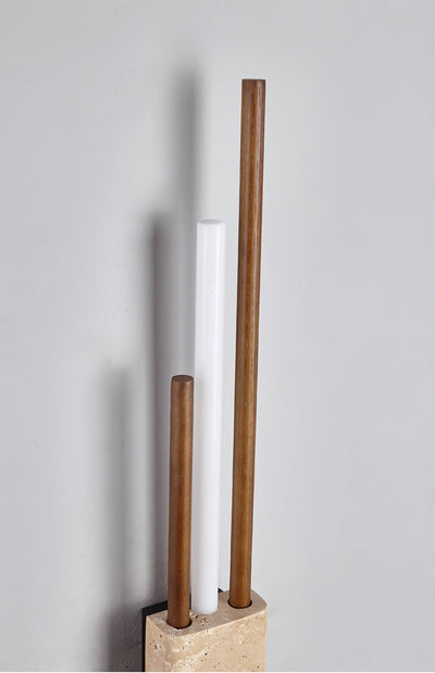 Eden Terra   Travertine  Wood  Walnut Wall Light