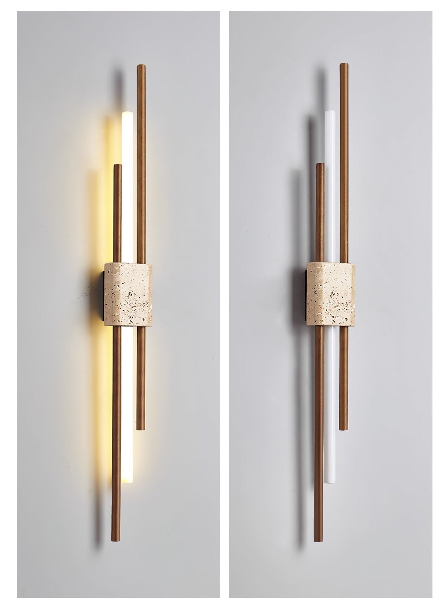 Eden Terra   Travertine  Wood  Walnut Wall Light