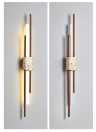 Eden Terra   Travertine  Wood  Walnut Wall Light
