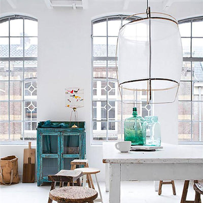 Arioelia Pendant Lamp Bamboo Shade for Living Room