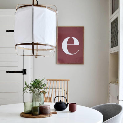 Arioelia Pendant Lamp Bamboo Shade for Living Room