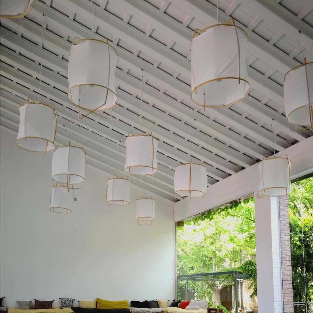 Arioelia Pendant Lamp Bamboo Shade for Living Room