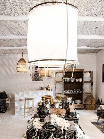Arioelia Pendant Lamp Bamboo Shade for Living Room