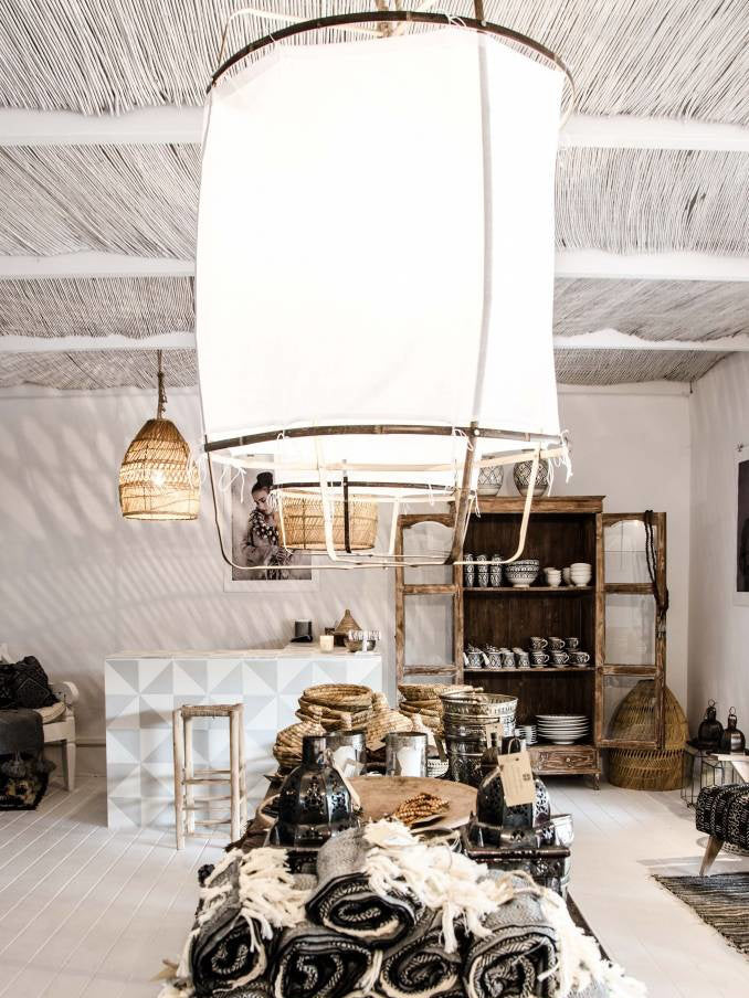 Arioelia Pendant Lamp Bamboo Shade for Living Room