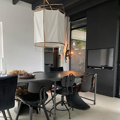 Arioelia Pendant Lamp Bamboo Shade for Living Room