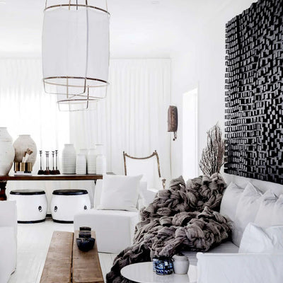 Arioelia Pendant Lamp Bamboo Shade for Living Room