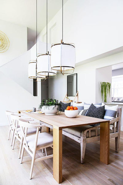 Arioelia Pendant Lamp Bamboo Shade for Living Room