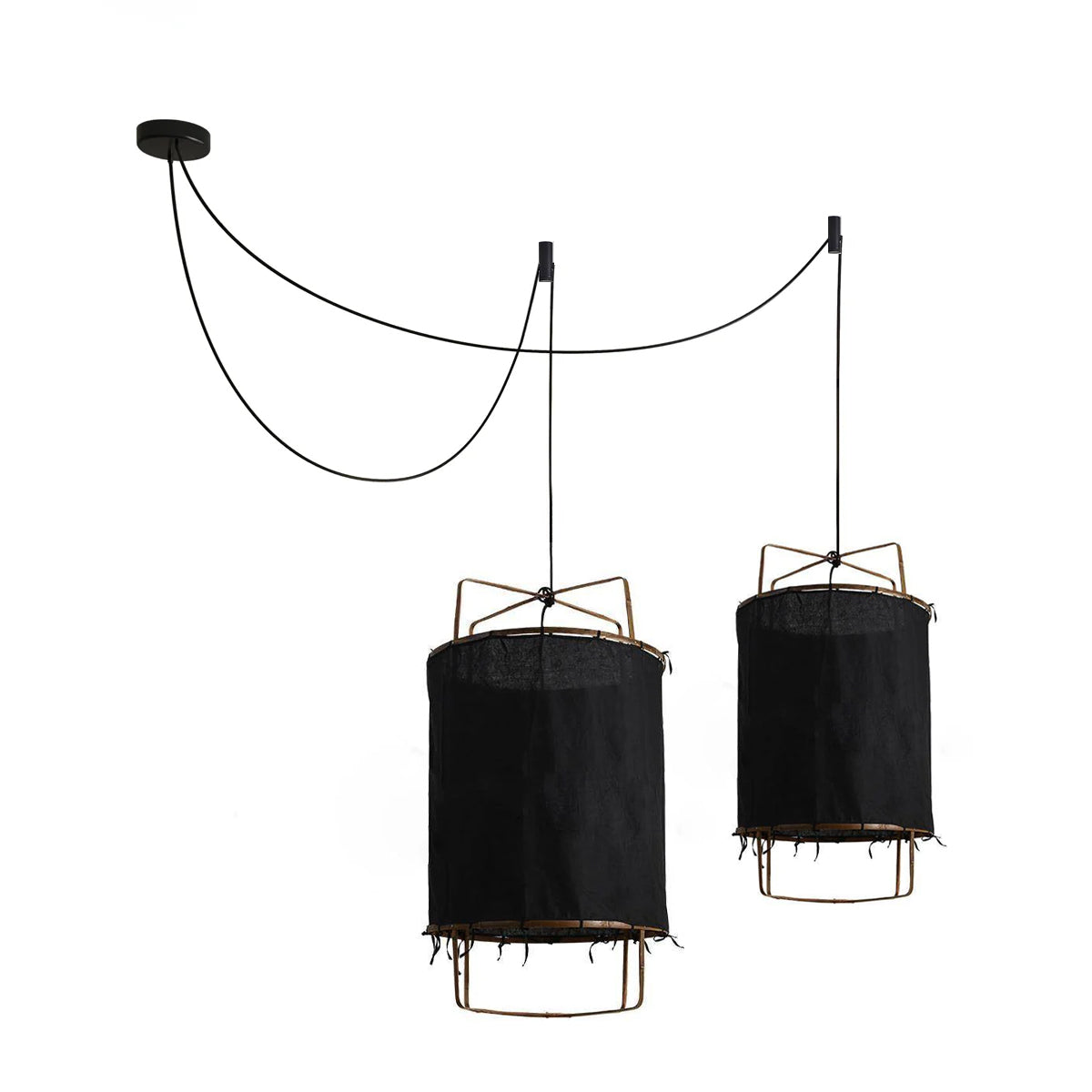 Arioelia Pendant Lamp Bamboo Shade for Living Room