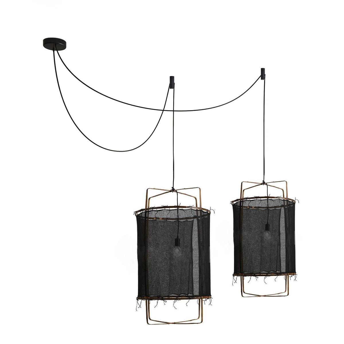Arioelia Pendant Lamp Bamboo Shade for Living Room