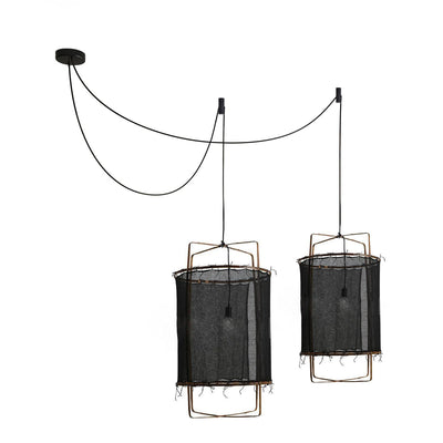 Arioelia Pendant Lamp Bamboo Shade for Living Room