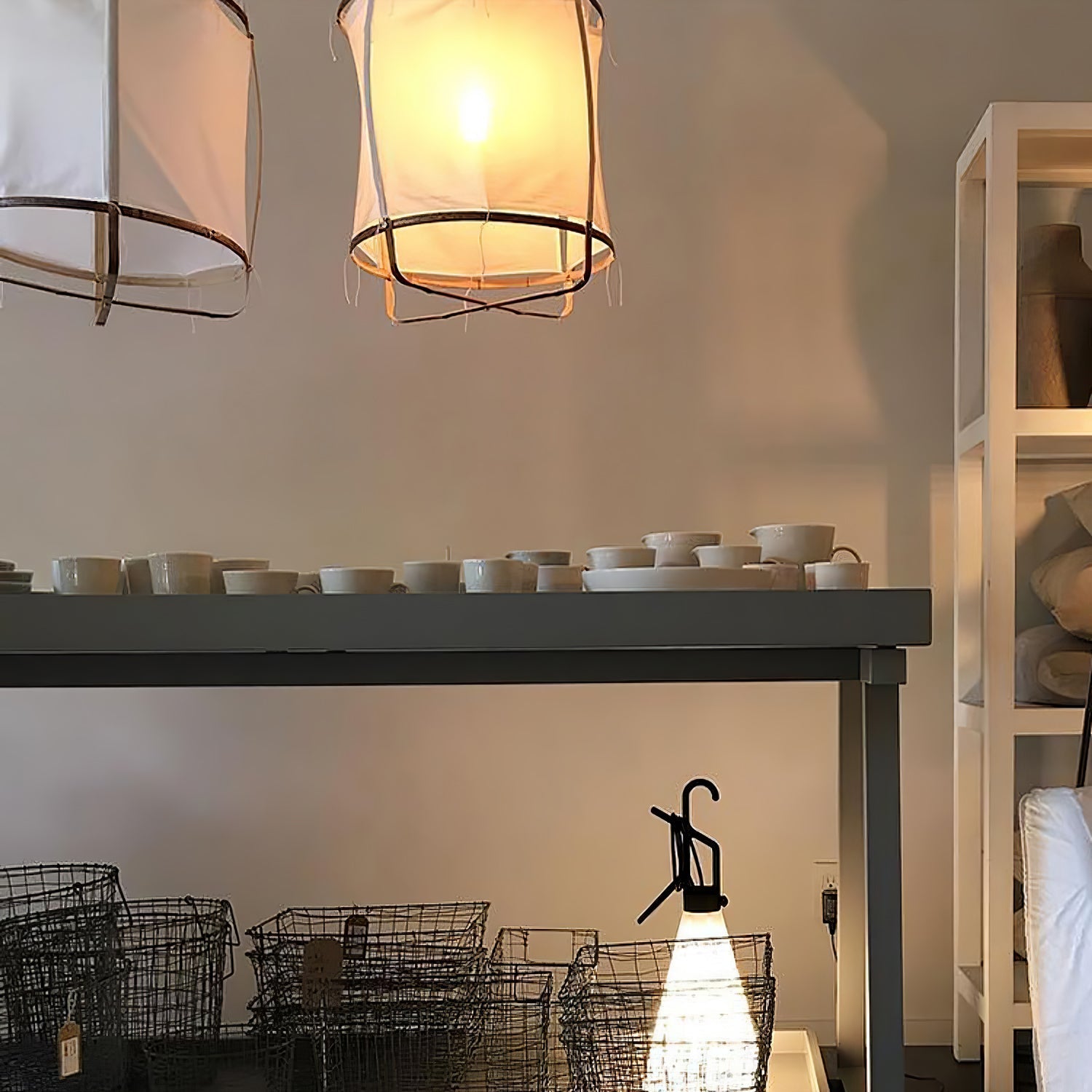 Arioelia Pendant Lamp Bamboo Shade for Living Room