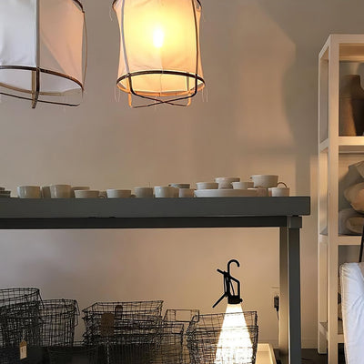 Arioelia Pendant Lamp Bamboo Shade for Living Room