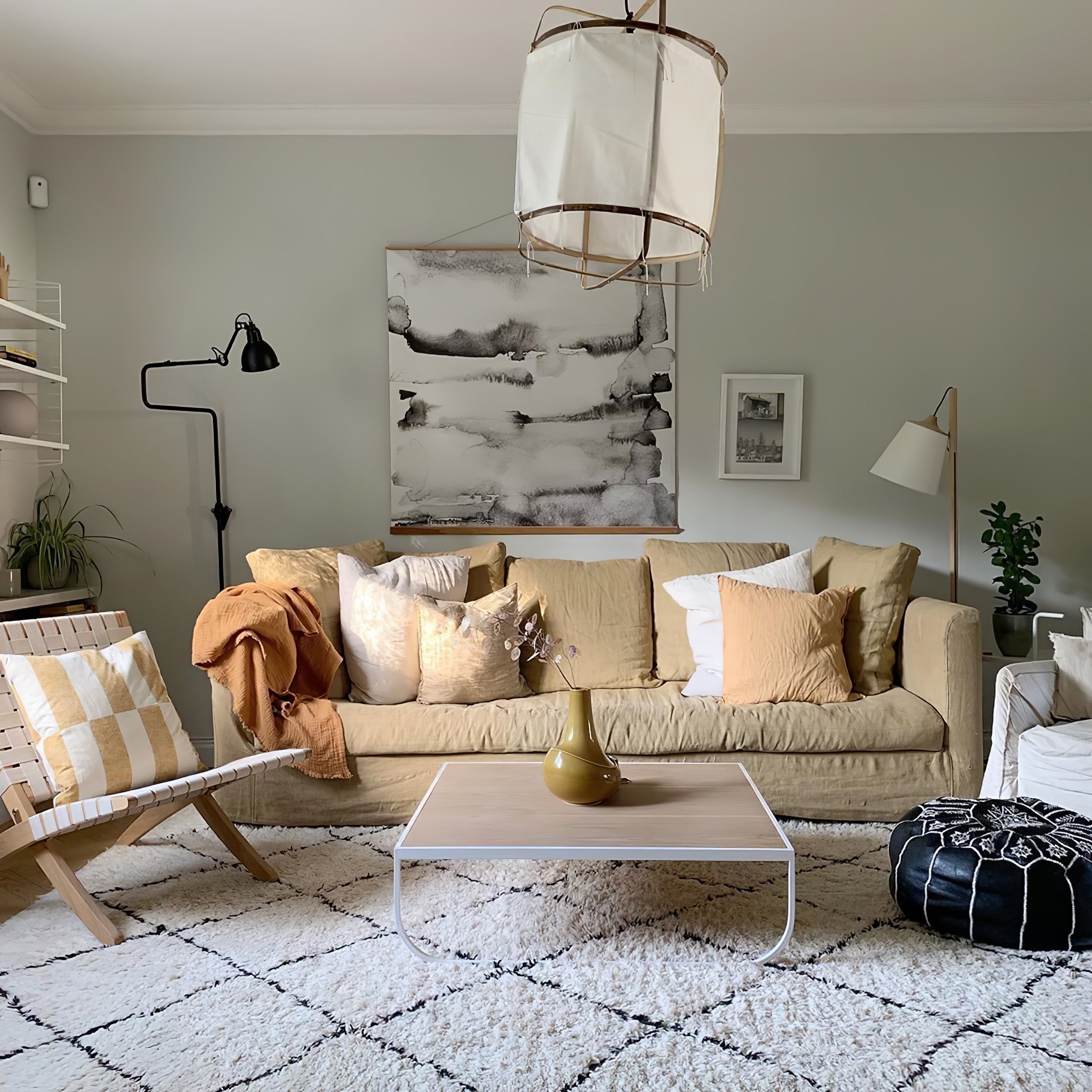 Arioelia Pendant Lamp Bamboo Shade for Living Room